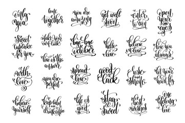 set of 25 hand lettering positive quote about love