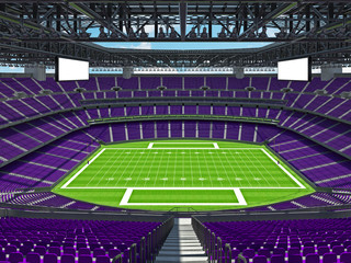 Fototapeta premium Modern American football Stadium with purple seats