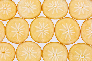 background of backlit kaki slices