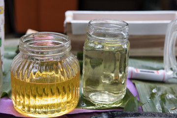 Natural vegetable oil used for making handmade soap