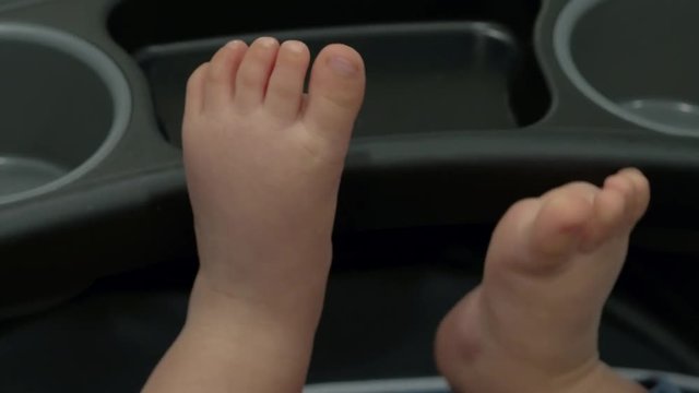 Cute baby toes in motion