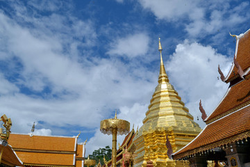 Fototapeta premium The view around temple in Doi Suthep. Here the visitor can see Chiang Mai city