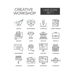 Creative Workshop Line Icon Set