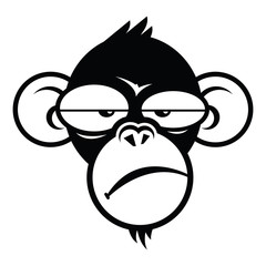 Fototapeta premium Monkey sleepyface vector illustration, logo design template