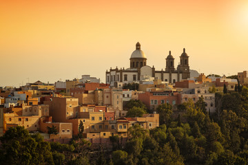 Fototapeta premium Church of San Sebastian above Agüimes, Grand Canary
