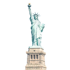 Obraz premium The Statue of Liberty, Landmarks of New York, isolated white background with clipping path