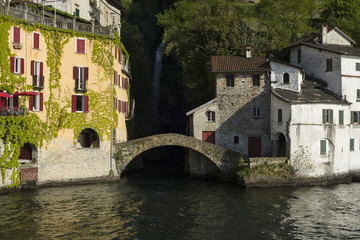 Fototapeta na wymiar .Lombardy; Lake Como; Nesso, a little waterfall.