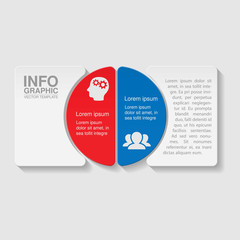 Fototapeta premium Vector infographic template for diagram, graph, presentation, chart, business concept with 2 options.