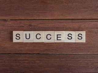 Word spell Success on wood background 1