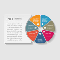 Vector infographic template for diagram, graph, presentation, chart, business concept with 7 options.