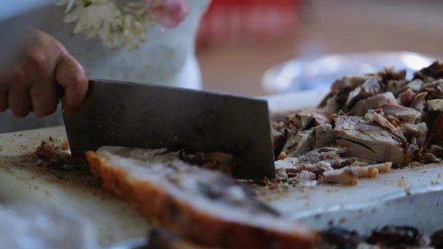 d&eacute;coupe de travers de porc 