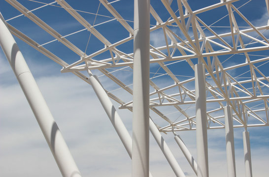 Metal Structure On Blue Thread