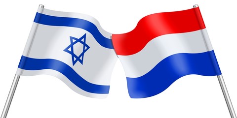 Flags. Israel and the Netherlands