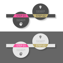 Vector infographic template for diagram, graph, presentation, chart, business concept with 2 options.