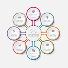 Vector infographic template for diagram, graph, presentation, chart, business concept with 8 options.