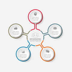 Vector infographic template for diagram, graph, presentation, chart, business concept with 5 options.