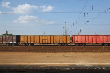 Fototapeta na wymiar Freight Train Wagons