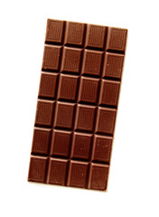 chocolate pieces isolated on white background