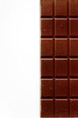 chocolate pieces isolated on white background