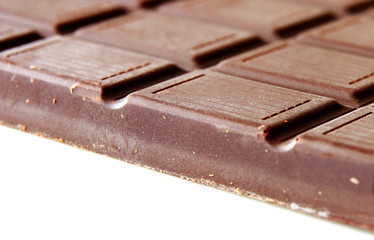 chocolate pieces isolated on white background