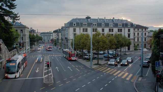 Traffic timelapse in Geneva 