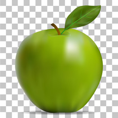 The image of the green apple on a transparent background