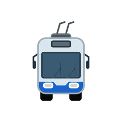 Trolleybus simple icon on white background.