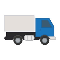 Truck with freight simple icon on white background.