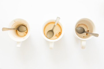 Obraz na płótnie Canvas Drunk coffee cups