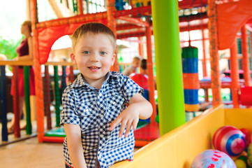 Indoor playground with colorful plastic balls for children