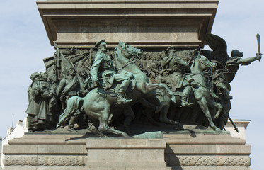 Sofia, Bulgaria, detail of monument to the King-liverator
