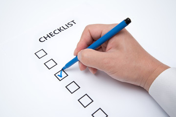 Checklist on white paper