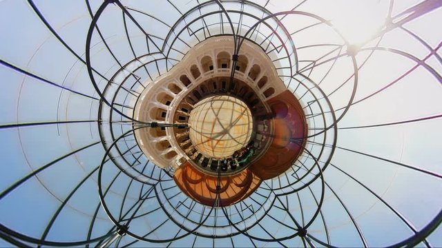 Experience the vibrant and colorful interior of the Museum Metropolitan in Quito,Ecuador,captured in a stunning psychedelic view on September 19,2017.