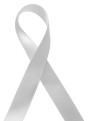 White ribbon awareness isolated on white background