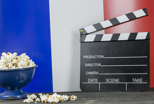 France Cinema Concept and Pop corns