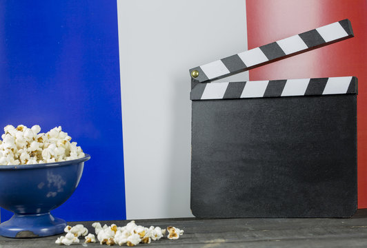 France Cinema Concept and Pop corns