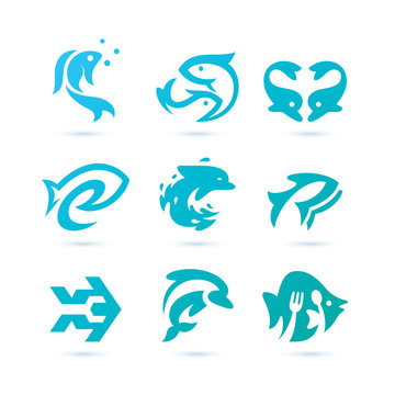 Set of Fish Logo Vector - AquaticLogo