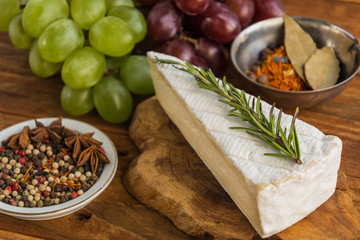 Cheese brie with grape