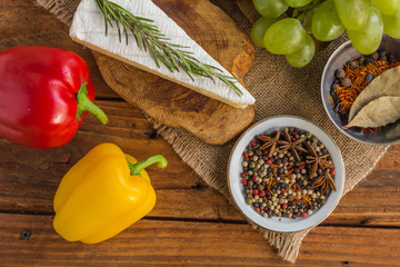 Cheese brie with grape