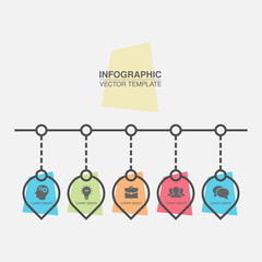 Vector infographic template for diagram, graph, presentation, chart, business concept with 5 options.