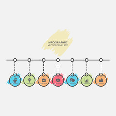 Vector infographic template for diagram, graph, presentation, chart, business concept with 7 options.