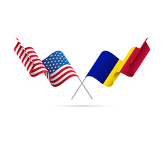 USA and Andorra flags. Vector illustration.