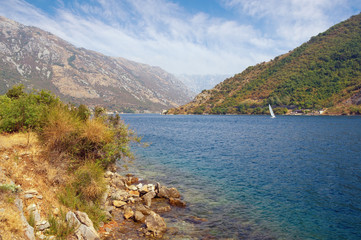 Autumn view of Bay of Kotor (Adriatic Sea) , Montenegro