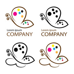 butterfly logo  emblem template for branding
