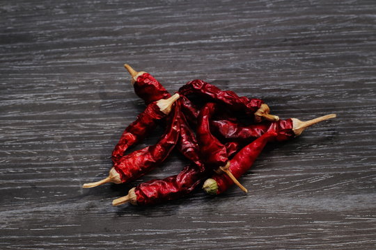 red pepper and chili on wood table mexican 