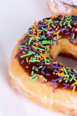 Yummy Donut with Colorful Sweets On