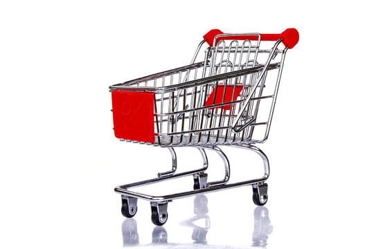 Shopping cart isolated on white