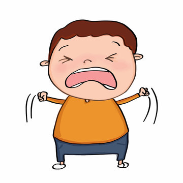 cute boy crying cartoon illustration 