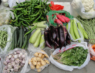 Vegetable at local market in Lhasa, Tibet
