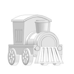 toy train with black outlines